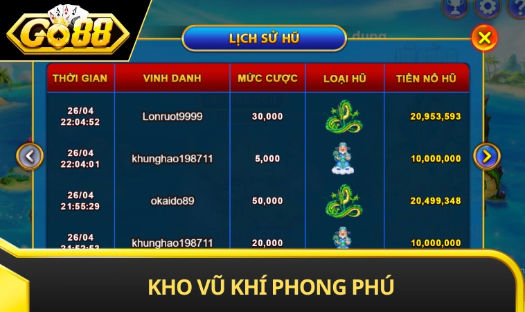 Kho vũ khí phong phú, mang theo đa dạng chiến thuật