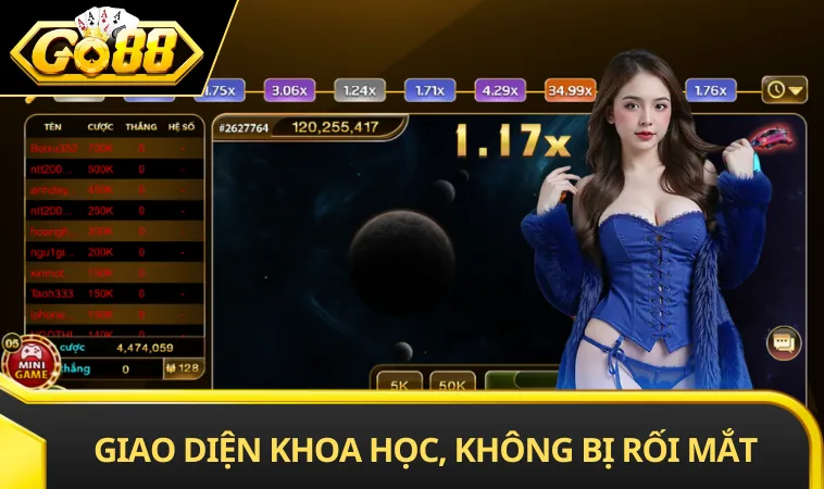 Giao diện khoa học, không bị rối mắt khi chơi