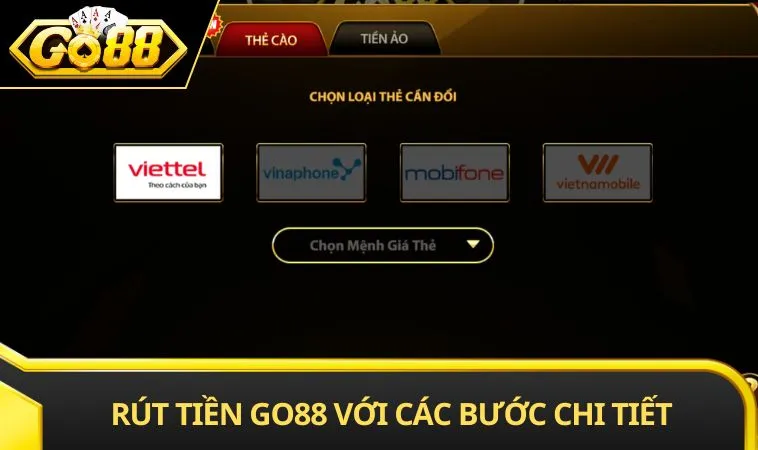 Rút tiền GO88 với các bước chi tiết