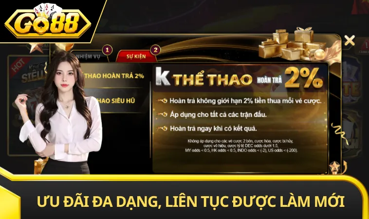 Ưu đãi đa dạng, liên tục được làm mới