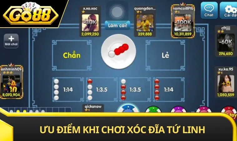 Ưu điểm khi chơi xóc đĩa Tứ linh